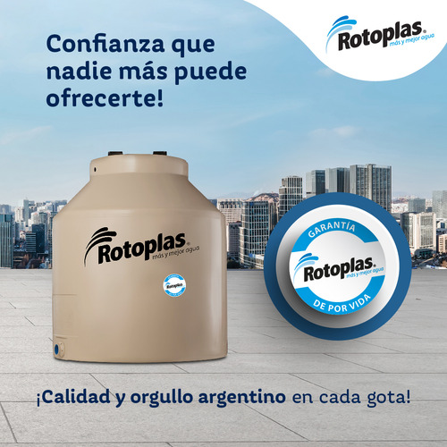 Tanque de agua Rotoplas GDPV Cuatricapa vertical polietileno 400L beige