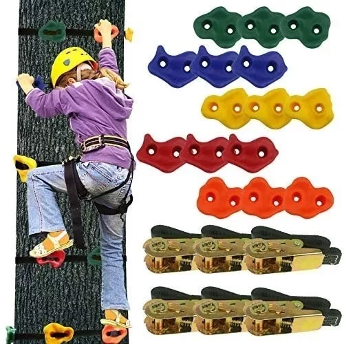 TOPNEW 12 presas de escalada de árboles ninja para escaladores de niños,  rocas de escalada para