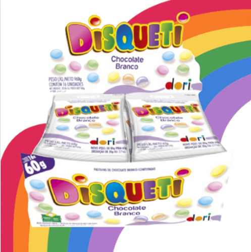 Disqueti Dori (caixa Com 16 Pacotes De 60g) Chocolate Branco