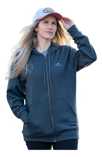 Buzo Full Zip Canguro Trown Minimal Hombre Mujer