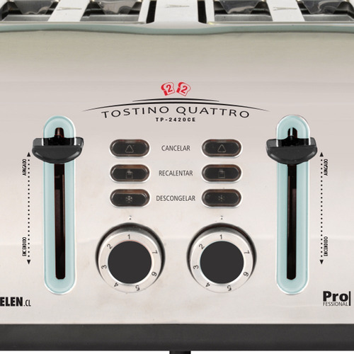 Tostador De Pan Sindelen Tp-2420ce 4 Panes Color Celeste