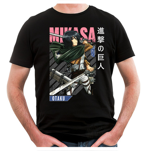 Remera Attack On Titan Mikasa Ackerman 06 (negra:) Ideas Mvd