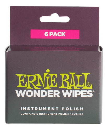 Imagen 1 de 1 de Ernie Ball Pack 6 Paño Limpia Instrumentos P04278 Wonder Wip