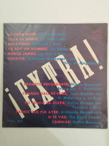    Nueva Ola Extra Vol 12, Vinilo Edición Chilena 