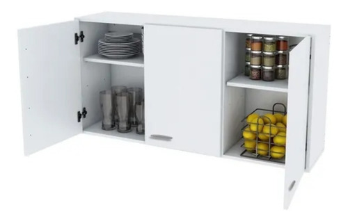Imagen 4 de 9 de Mueble Alacena Blanca 100 Amube Trento Manijas 12/18