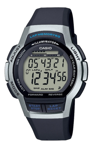 Reloj Casio Ws-1000h-1a2vcf Sumrgible Color de la malla Negro Color del bisel Negro Color del fondo Blanco
