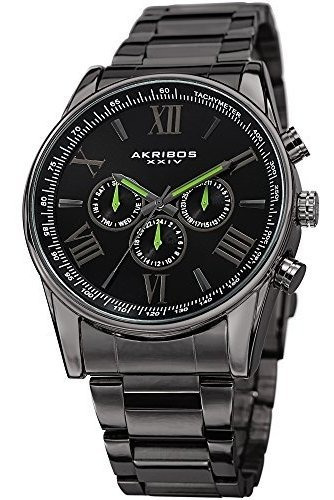 Akribos De Múltiples Funciones Del Reloj Del Acero Inoxidabl