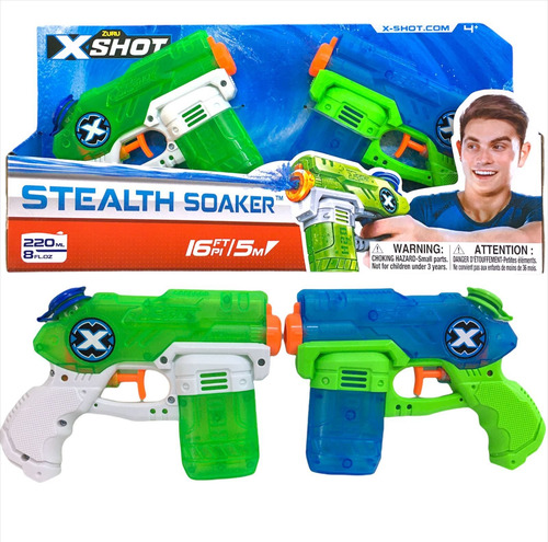 Imagen 2 de 10 de X-shot Stealth Soaker 2 Pistolas Agua Lanza 5m 01227 Bigshop