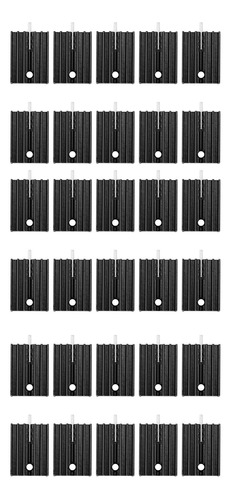 30 Disipadores De Calor De Aluminio Negro De 21x15x11 Mm Par