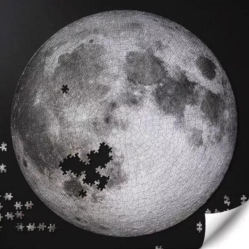 Quebra Cabeça Redondo Dificil Adulto Lua Foto Nasa Moldura