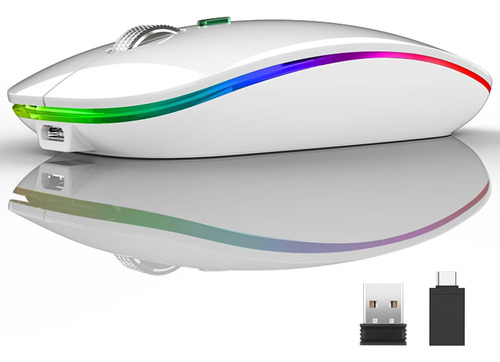 Mouse Inalámbrico Led G12 Slim Optico Usb Blanco