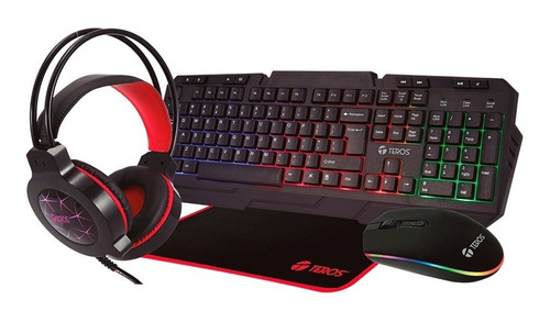 Combo Teros Te-4060r Teclado Multimedia Mouse Headset Pad