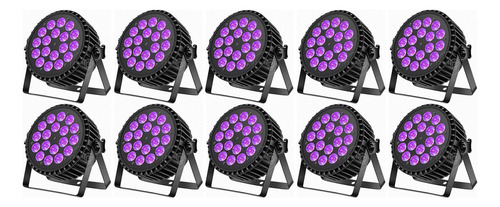 10x Canhão De Led 18 Leds 18w Rgbwa+ Uv 6n1 Hexaled Dmx Dj 127/220V