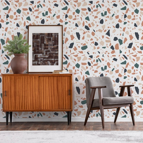 Vinil Tapiz Wallpaper Autoadhesivo Textura Terrazzo Moderno 