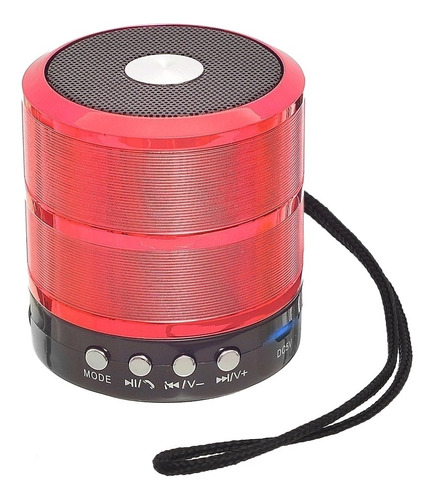 Caixa de som Grasep D-BH887 portátil com bluetooth vermelha
