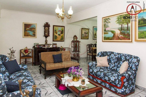 Apartamento À Venda, A 1 Quadra Da Praia Com 3 Dormitórios, 2 Vagas, 132 M² Por R$ 585.000 - José Menino - Santos/sp - Ap10375