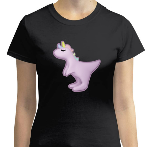 Playera Dama - Lindo Dinosaurio Unicornio - Dinosaurio