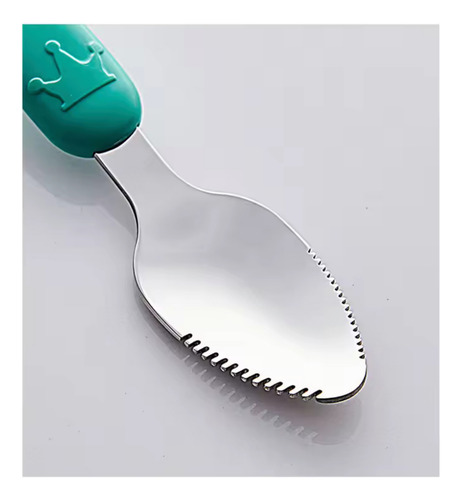 Cuchara Bebé Silicona Para Alimentos De Doble Cabeza Chufi Verde Claro