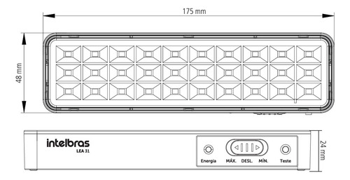 Kit 5 Luminária De Emergência Led Intelbras Lea 31 Com Nf