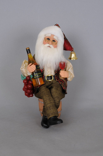 Karen Didion Originals - Figura De Papa Noel De Vino, 13 Pul