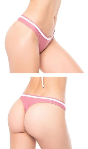 Bombacha Colaless Rayas Bikini Malla Cocot - Art. 12761