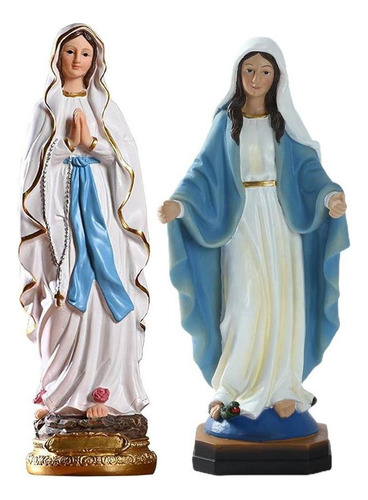 De Estátua Da Virgem Com 2 Peças - Religioso À Mão De