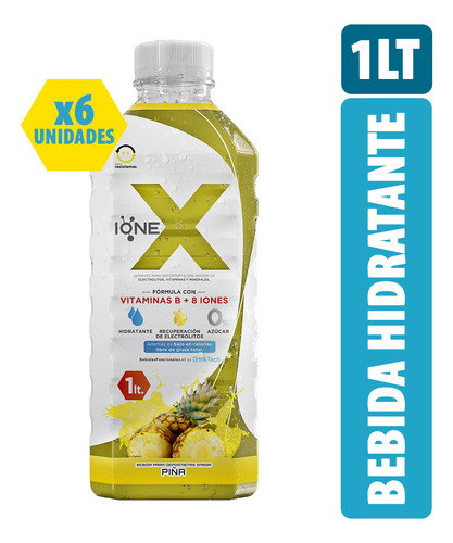 Pack 6 Ionex Bebida Hidratante Piña 1l