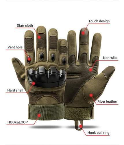 A Guantes Tácticos Hombre Y Guantes Moto Exteriores
