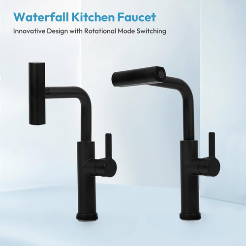 Grifo Multifuncional Extraíble Con Mezcla Y Giro 360° Negro-c Mate
