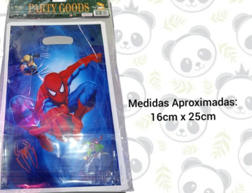 Bolsas Plásticas Para Cotillón Fiesta Cumpleaños Spiderman 