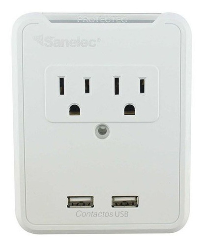 Multicontacto Con Supresor De Picos 2 Usb Soporte Para Cel