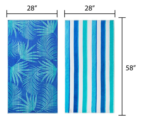Dúo De Toalla De Playa De Secado Rápido (71 Cm X 147cm)