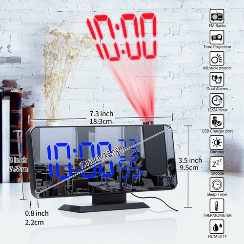 Proyector De Reloj Despertador De Proyección Con