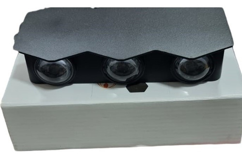 Aplique De Pared Exterior 6w Led Luz Cálida Decoración Hogar Color Negro