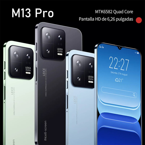 Teléfonos Inteligentes Android Baratos M13 Pro 6.26 En Ram2gb Y Rom16gb