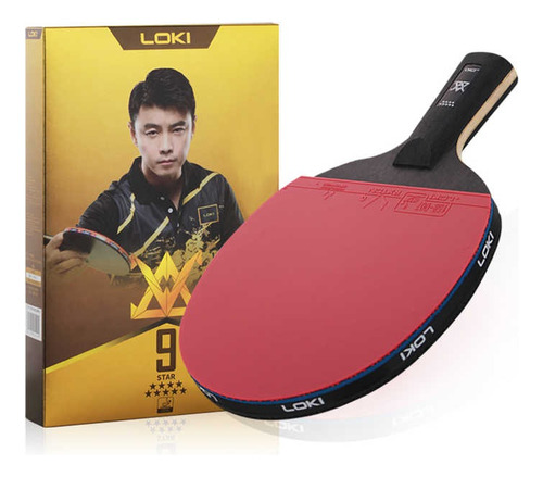 Paleta de ping pong Loki 9 estrellas negra FL (Cóncavo)