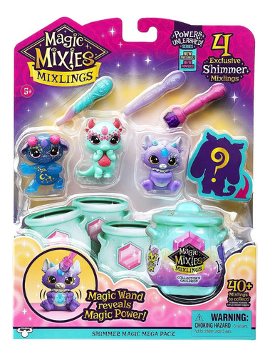 Magic Mixies Mixlings Set X 4 Figuras Glitter + Caldero Ed