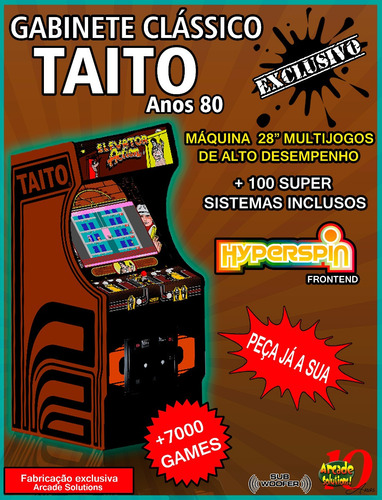 Fliperama Multijogos 28 Gabinete Tema Taito 80's...leiam
