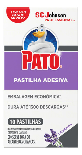 Pastilha adesiva Pato lavanda caixa 10 unidades 1300 descargas