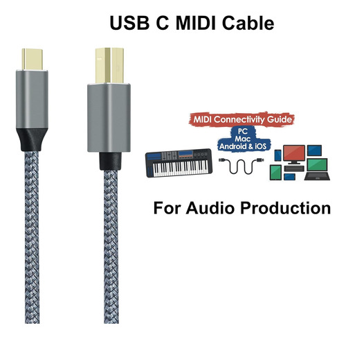 Cable Usb B A C 2.0 De 6 PuLG Con Conector De Oro Para Compu