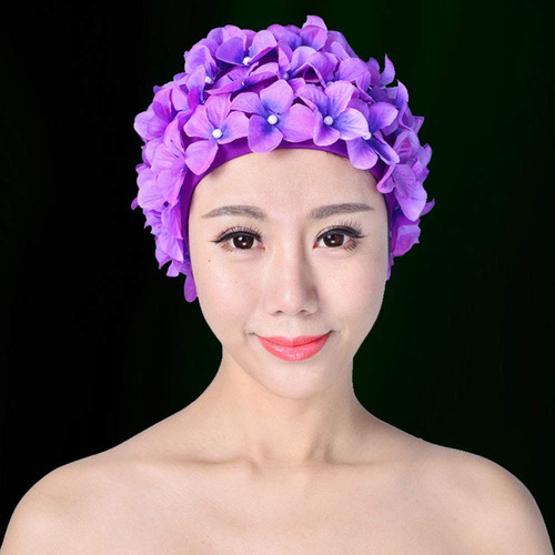 gorro De Baño Retro Con Pétalos De Flores Vintage, Gorro