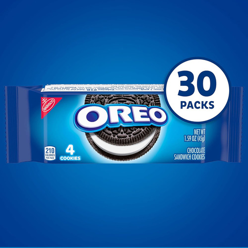 Oreo - Galletas De Sándwich De Chocolate, 30 Paquetes De Sna