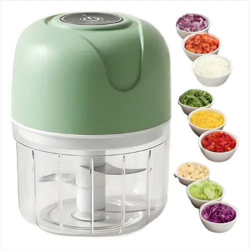 Mini Processador Alimentos Bivolt Alho Usb Elétrico 47w