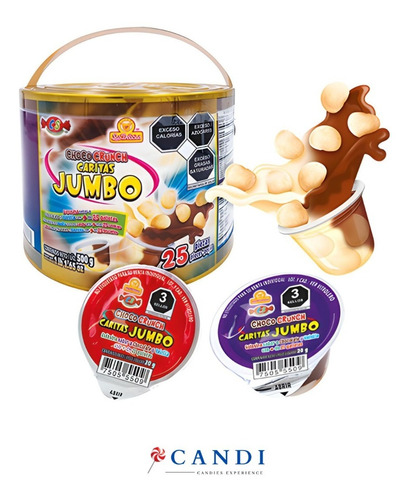 Choco Crunch Caritas Jumbo 25pzs Las Delicias