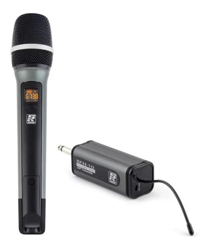 Microfone Staner C/ Sistema Duplo De Mao Simples Sfh10 Cor Preto