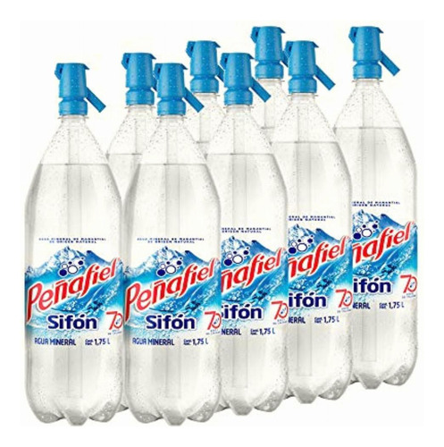 Peñafiel, Agua Mineral Sifón 1.75 L, Botella Pet, 8 Piezas