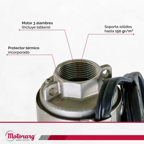 Bomba Sumergible Pozo Motorarg Sub4 100 4 1hp + Tablero 1 H