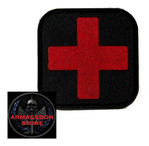 Parche Cruz Roja Paramedico Rescatista Bombero Tactico Blk
