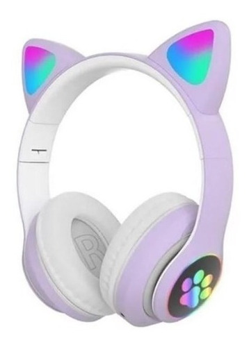 Fone de ouvido over-ear gamer sem fio Luuk Young LT30 lilás com luz LED