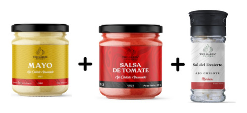 Pack Ajo Chilote + Picante: 1 Mayo + 1 Salsa + Sal Desierto